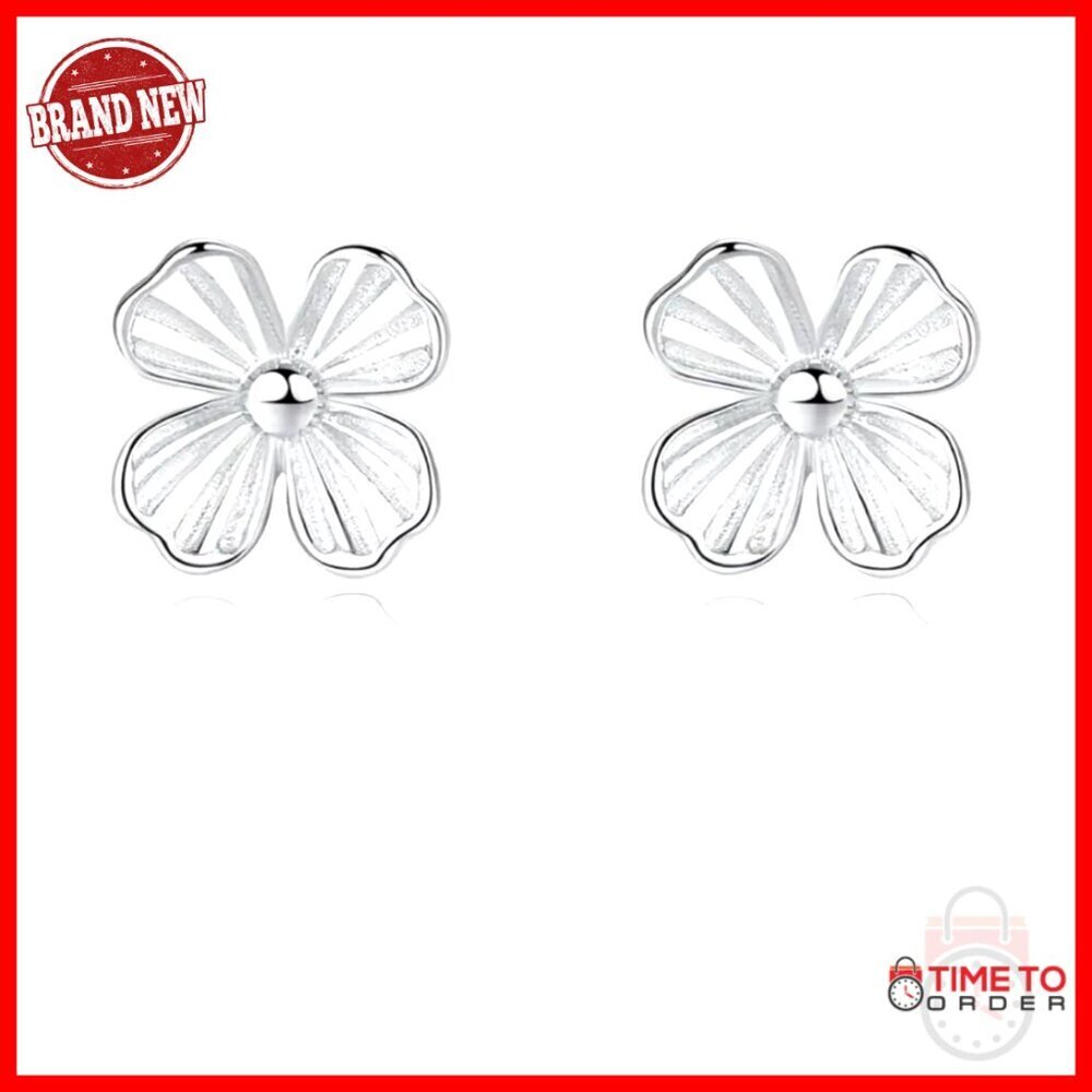 Sterling Silver Flower Stud Earrings, Hypoallergenic, 1/4 Inch